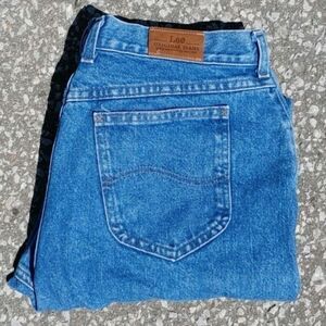 Vtg 1990s Lee Original Women’s High Rise Mom Jeans Denim Cotton Blue Size 16 S